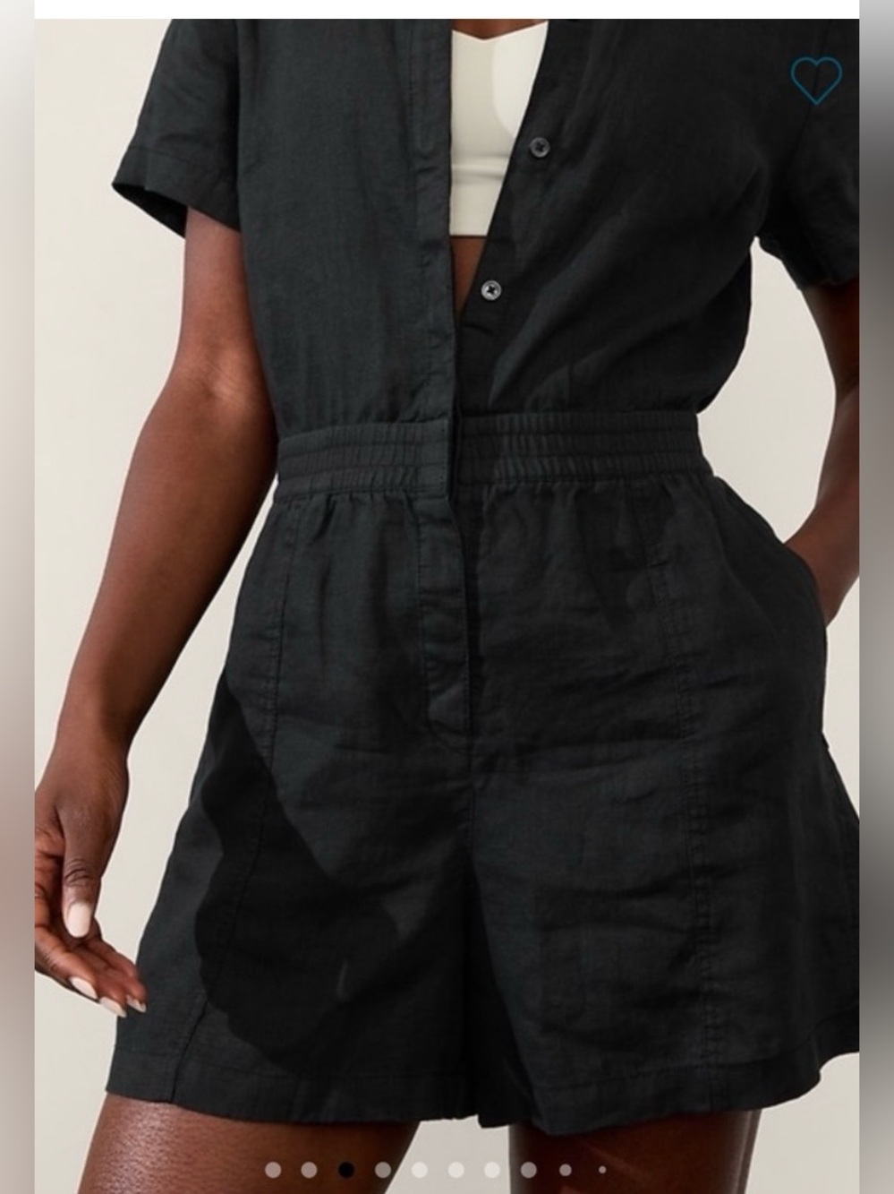 Athleta Olive Green linen romper size small